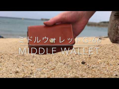 中サイズが新しいミドルウォレット　日本の牛革製 g-66 【ネーム縫付無料】