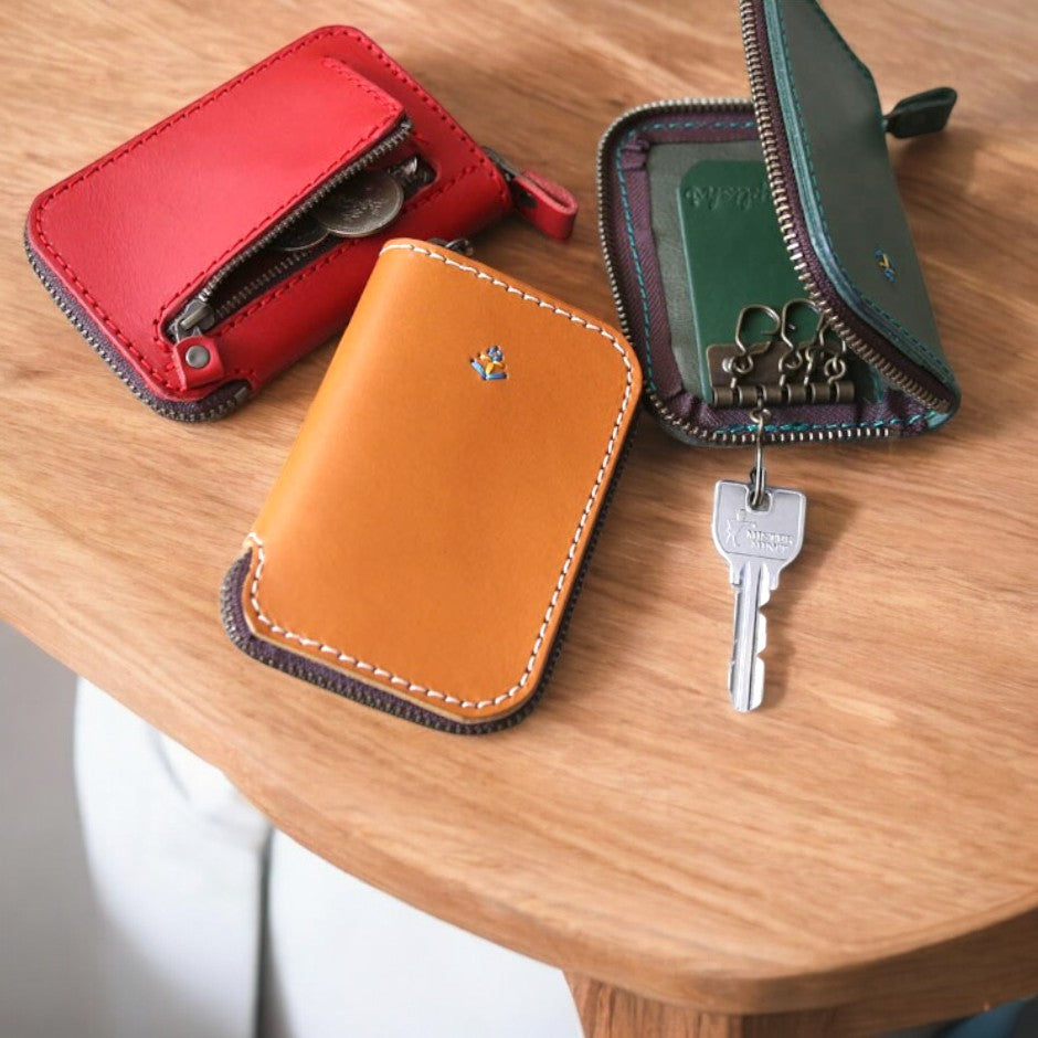 小銭入れ 車のドアキーバッグ アームプルバッグ 口が赤い封筒カードバッグ 収納バッグ 財布 (アジリティ アファ) AGILITY  affa/ジャンティ 【キーケース コインケース メンズ 革】 キップワックスネイビー