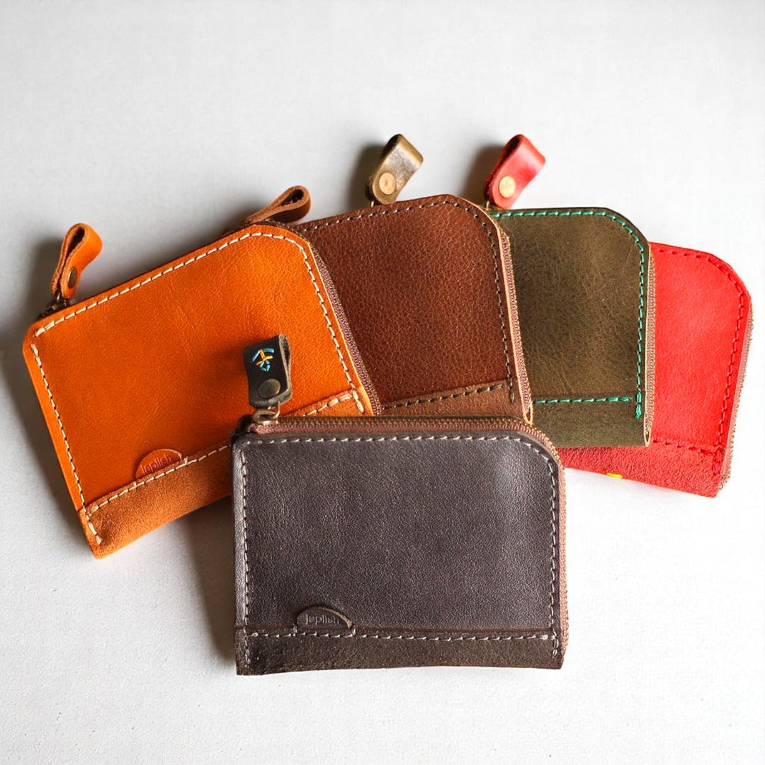 天然生活に掲載】ネーム無料のL字ファスナー財布【革6色】・ 日本製｜g