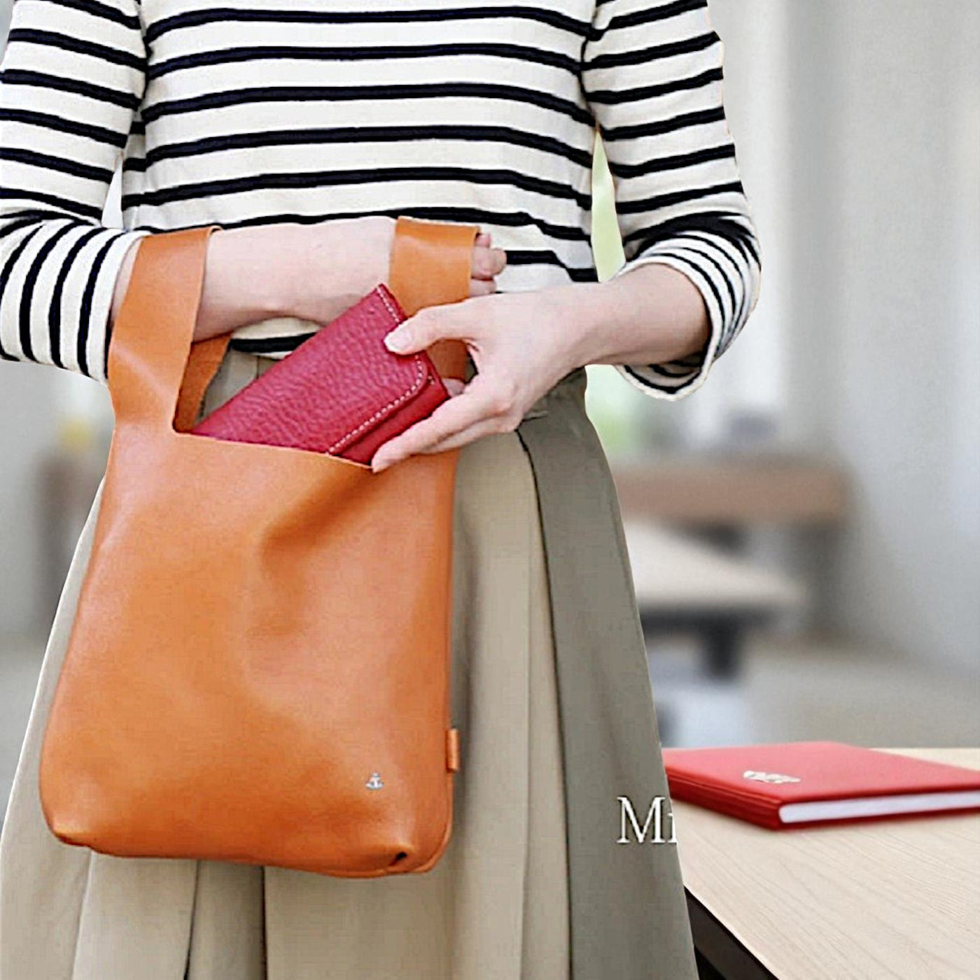 Mini tote bag with a plastic bag motif | jb-52
