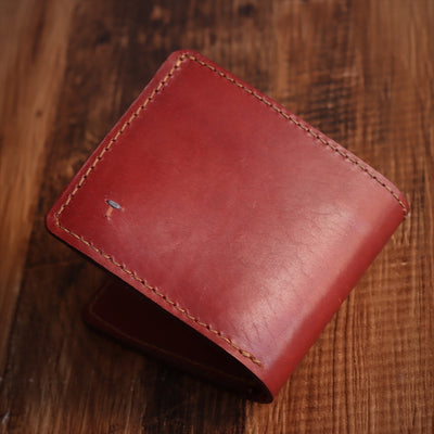 シックで男性に人気の二つ折り財布 高級感があるオイルレザー仕様り olg-1 【ネーム縫付 対応】