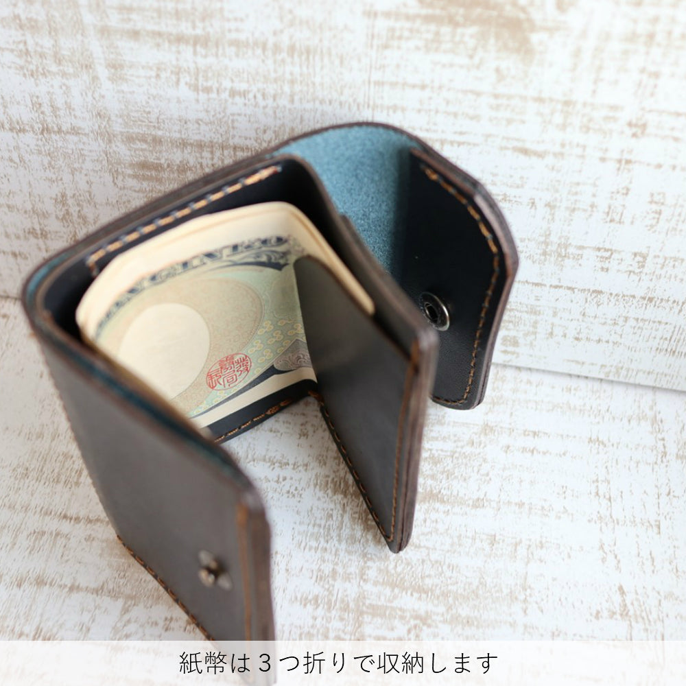 オイルレザーのミニ財布の機能的な三つ折り財布 olg-32 - Japlish