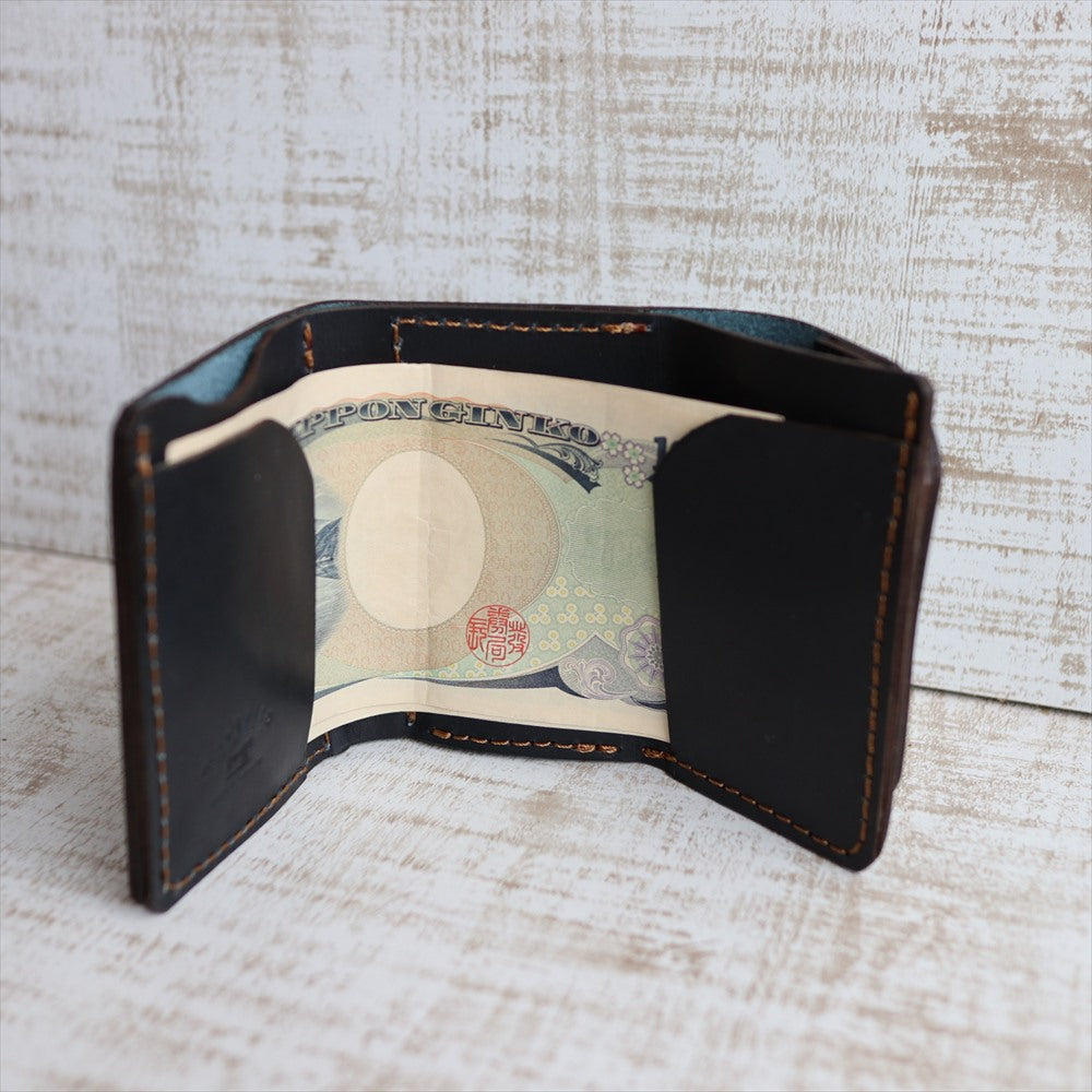 オイルレザーのミニ財布の機能的な三つ折り財布 olg-32 - Japlish