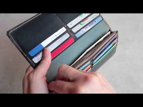 男性に人気のシックなオイルレザーの長財布 olg-20 【ネーム縫付 対応】